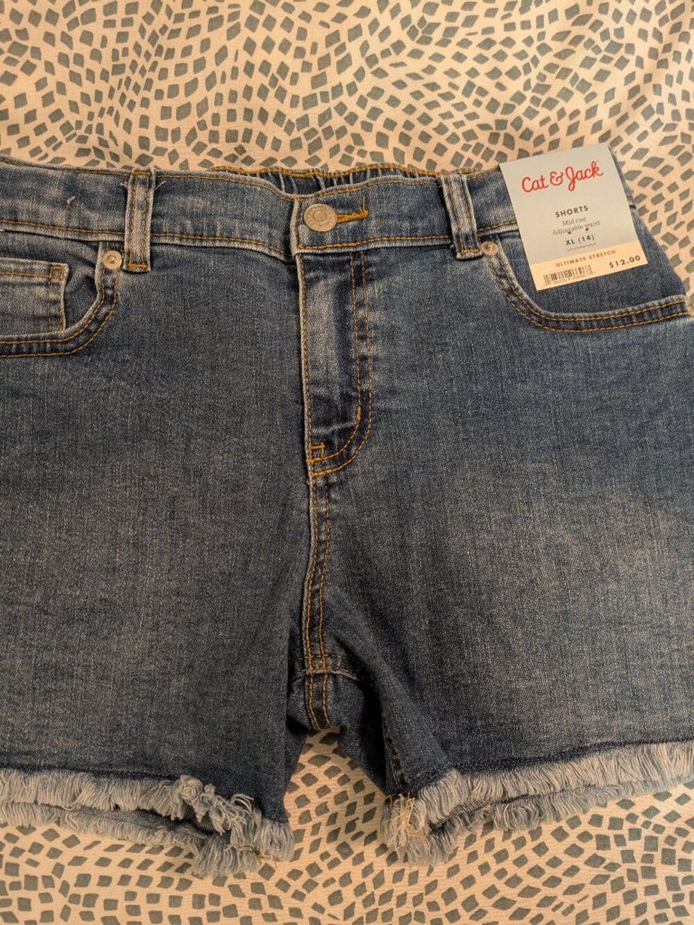 Cat & Jack mid-rise girls shorts size 14 ultimate stretch adjustable waist